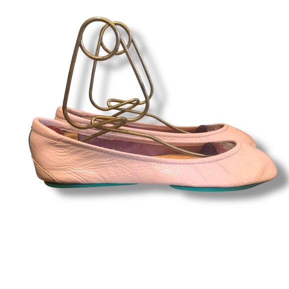 Tieks by Gavrieli Ballet Flats Blush Patent Leather Teal Soles Size 9 - Picture 7 of 9